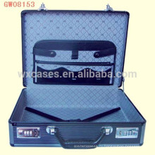 переносные алюминиевые достойной чемодан с кожаный бумажник на крышке корпуса
